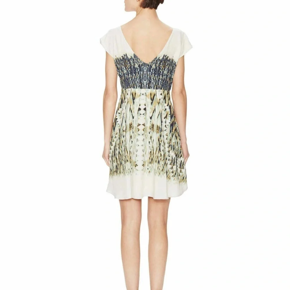 Free people boho V-Neck Patterned Dress chic mini babydoll Anthropologie small